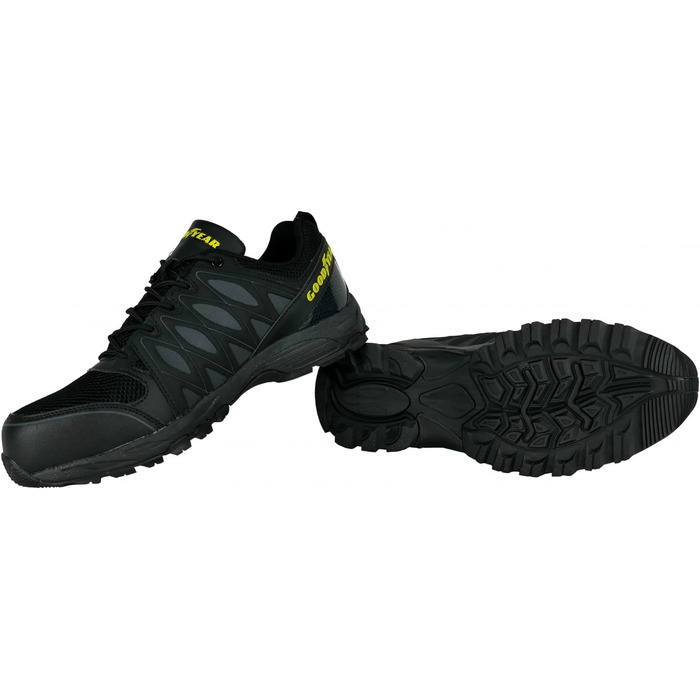 Черевики робочі Goodyear S1P/SRA/HRO для чоловіків, металозахисні, композитна підошва, розмір 42, чорно-жовті