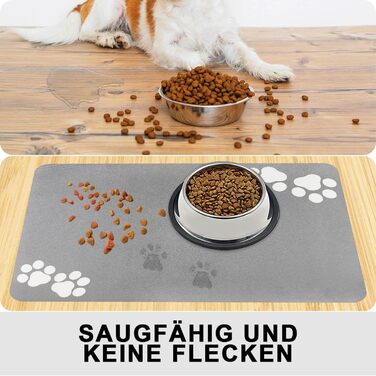 Підкладка під миску для собак та котів, нековзна, чорна 40x60 см. Швидковисихаюча, легко миється. Підкладка для годівниці для тварин