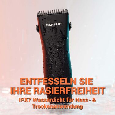 Електричний чоловічий триммер для тіла MANSPOT, водонепроникний, для інтимної зони, для ніг, грудей, чорний