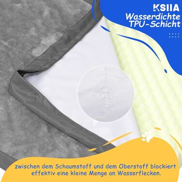 KSIIA Orthopedic Dog Bed for Large Dogs, XL Washable Dog Cushion Fluffy Dog Mat Dog Mattress with Removable Cover in Dark Grey 105x70x8cm