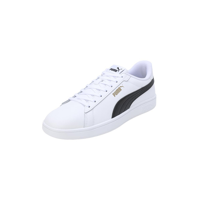 Кросівки Puma Smash 3.0 L для чоловіків, шкіряні, чорні (44.5 EU, White Black Gold)