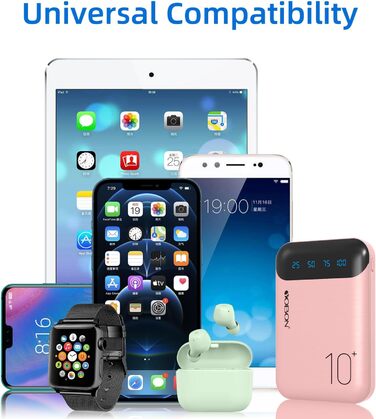 Портативний акумулятор Power Bank 10000mAh з двома USB виходами та USB-C входом (рожевий)