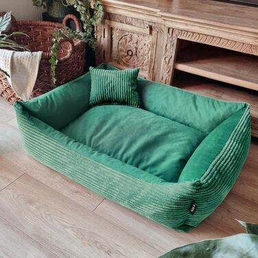 М'яке ліжко для собак 4L Textil Molly, корзина для собак, подушка для собак та котів, корзинка для собак, мохет (60x40 см, зелений)