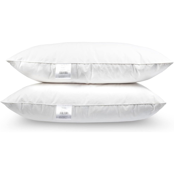 H&F Heimtextilien 2-Piece Set | Premium Quality | Pillowcases 80x80 cm | Filling: 1300 grams of feathers, goose feathers | 100% Natural Pillow | Cover: 100% Cotton | Feather Pillow 80 x 80 cm | Oeko-TEX Certified 1300.0 grams 2