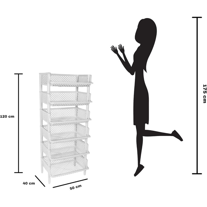 Stackable/expandable plastic shelf system as a stacking shelf, 6 shelf elements in (granite grey)