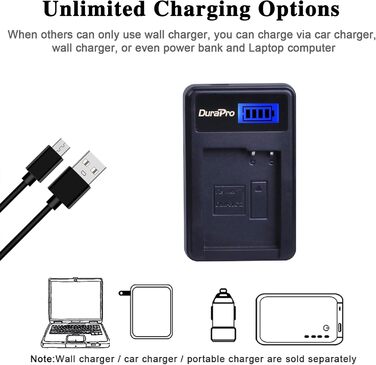 Акумулятор DuraPro 2шт. 1400mAh DMW-BLC12 для Panasonic Lumix FZ1000, FZ200, FZ300, FZ330, G5, G6, G7 + LCD-USB-зарядний пристрій