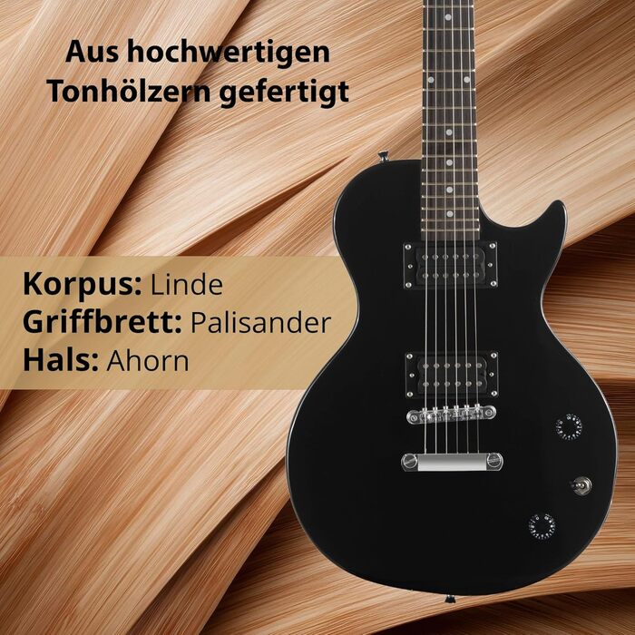 Електрогітара Rocktile LP-100 BL Black SET: Gigbag, Підставка, Струни, Тюнер, Медіатори