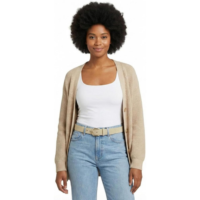 Жіночий ремінь Beltinger з велюру 3.5 см, бежевий з золотою пряжкою 90 см