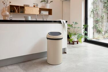 Відро для сортування сміття Brabantia з сенсорною кришкою, 60л, бежеве (2 внутрішні відра 10л/23л)