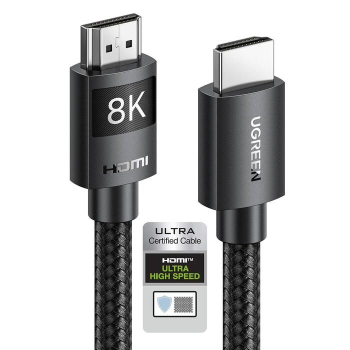 Кабель HDMI 2.1 UGREEN 10K/8K/4K з підтримкою 120Hz/144Hz, 48Gbit/s, eARC, HDR 10+, Dolby Vision, VRR, 2 метри