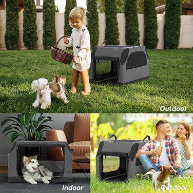 PETSFIT Автомобільна переноска для собак, складана, сіра, S