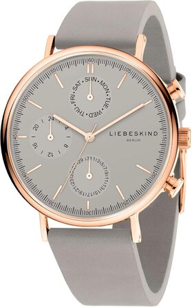 Годинник Liebeskind Berlin для жінок – круглі багатофункціональні годинники 38 мм – браслет із нержавіючої сталі або шкіри – водонепроникність 5ATM. Елегантний дизайн (Бежевий)