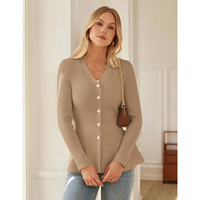 Жакет Grace Karin для жінок: елегантний кардиган-болеро з довгим рукавом, колір верблюжий, осінь, вільний крій A-силует