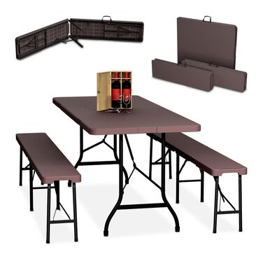 Relaxdays 3-piece folding beer garden set
