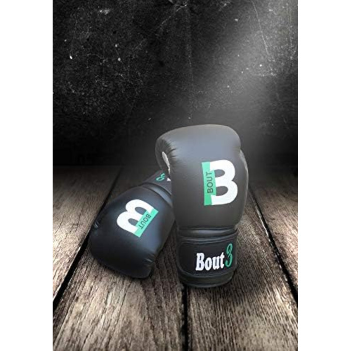 Дитячі боксерські рукавички BOUT3® для кікбоксингу, муай-тай, спарингу та тренувань | Рукавички для боксерського мішка | Рукавички для бойових мистецтв, чорні, 6 Oz (6-8 років)