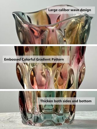 Велика скляна ваза для квітів, декор, подарунок для жінки, сучасний дизайн, ваза для мами