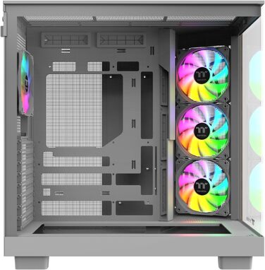 Корпус Thermaltake View 380 XL Wood Snow White – ATX Mid-Tower з RGB підсвічуванням, 4 вентилятори, USB-C, підтримка радіатора 360mm