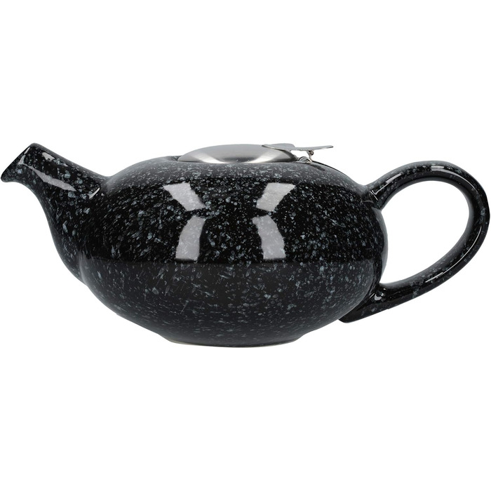 LONDON POTTERY Pebble Teapot with infuser for loose tea, stoneware, black, 4-Cup Teapot (1 Litre)