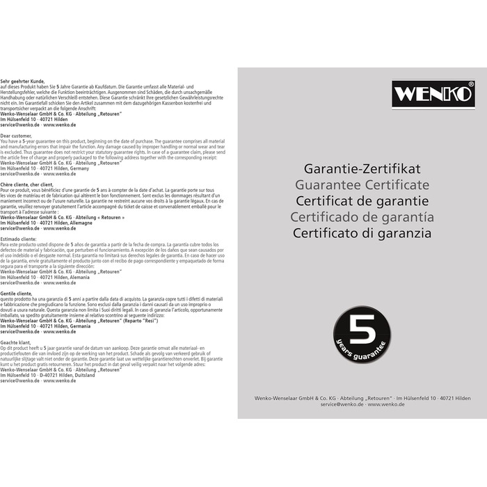 Душова лійка WENKO, водозберігаюча, кругла, Ø 22,5 см, ABS, хромована