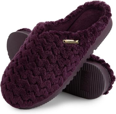Домашні тапочки LongBay для жінок з меморі-піною та плюшем, антиковзаючі (38/39 EU, фіолетові)