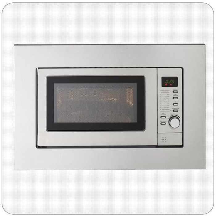 Вбудована мікрохвильова піч PKM MW800.8-20G-EB з грилем, 20л, 1000W, нержавіюча сталь, LED-дисплей, дитячий замок