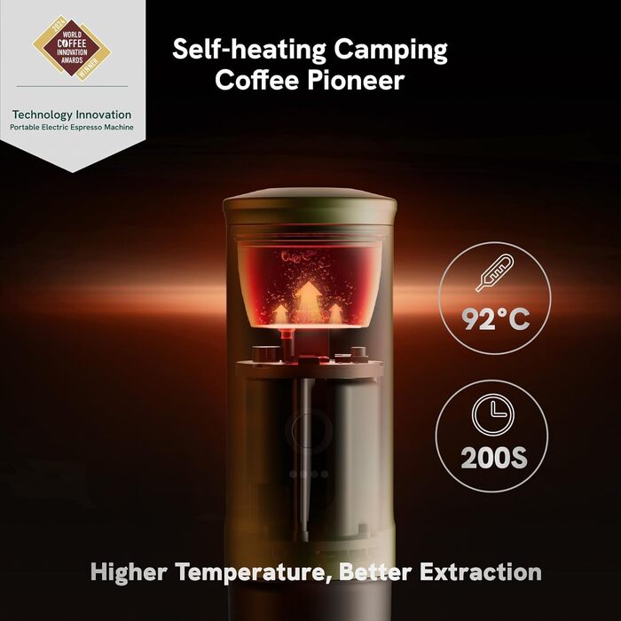 Outin Nano Portable Electric Espresso Machine, Camping Coffee Maker, Self-Heating with USB-C, Compatible with Ground Coffee & Nespresso Capsules, Space Gray
