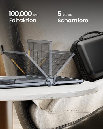 Бездротова клавіатура та миша ProtoArc XKM01, Bluetooth, QWERTZ, для iPad, Tablet, iPhone, Laptop, сірий колір