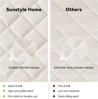 Комплект постільної білизни SunStyle Home для двоспального ліжка (Queen-Size), легкий, м'який, двосторонній, на всі сезони, 3-частинний комплект з ромбоподібним стеганням, ковдра приблизно 229 x 244 см, 2 наволочки Full/Queen (90'x96'), колір: слонова кіс
