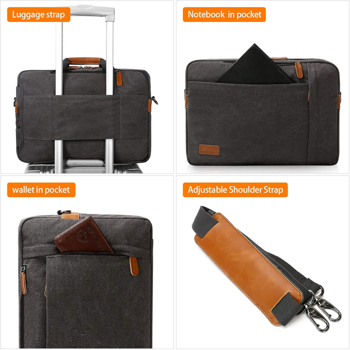 ESTARER Convertible Backpack Laptop Bag Shoulder Bag Messenger Bag 17/17.3 inch Multifunctional Bag for Business/School/Travel
