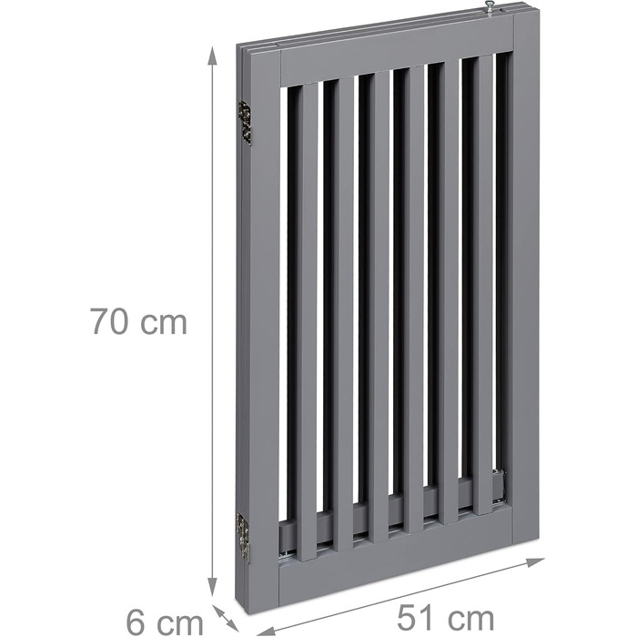 Захисне ворота для собак Relaxdays, сіре, 70 x 154 см, розкладне, з дверцятами та ніжками, самостійне