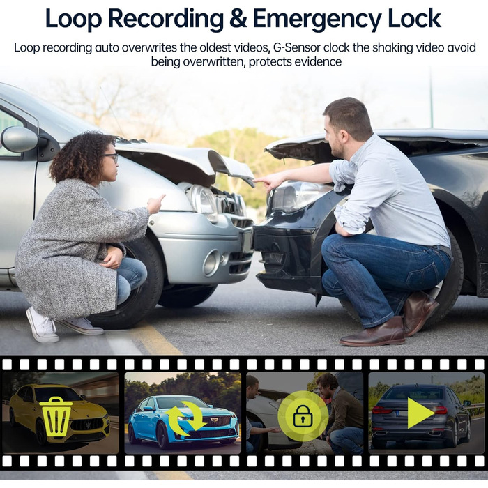 Відеореєстратор Volam 3-камерний з записом спереду, ззаду та в салоні. IR нічне бачення, WDR, G-сенсор, SD-карта 64GB, USB-C