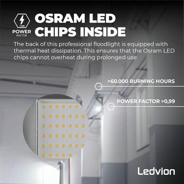 Світлодіодний прожектор Ledvion 100 Вт, 6000K, 12000 Лм, IP65, швидке підключення