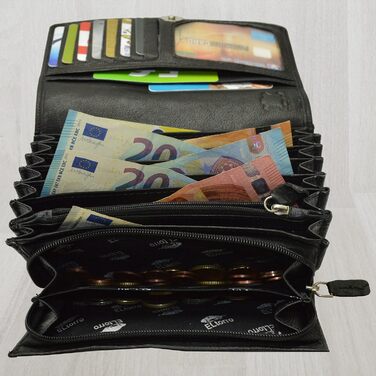 Robust buffalo leather restaurant wallet/billfold with RFID protection and magnetic closure