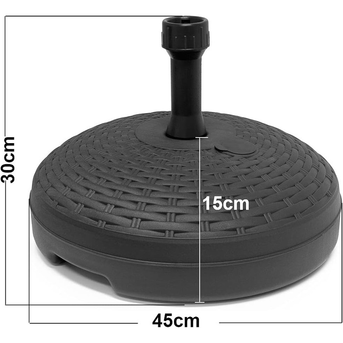 BRANDED ITEM Umbrella Stand Parasol Stand Plastic Parasol Holder Umbrella Stand with Rattan Look, Round, Fillable