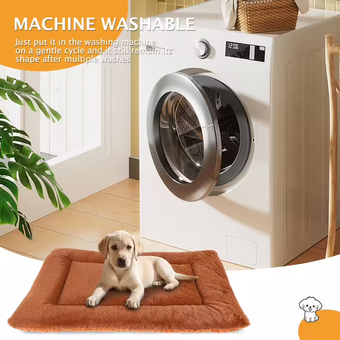 Dog Bed Soft and Warm Mat Dog Cushion Washable Cozy Reversible Pet Sofa Cushion PS085 (90x70 CM, Orange)