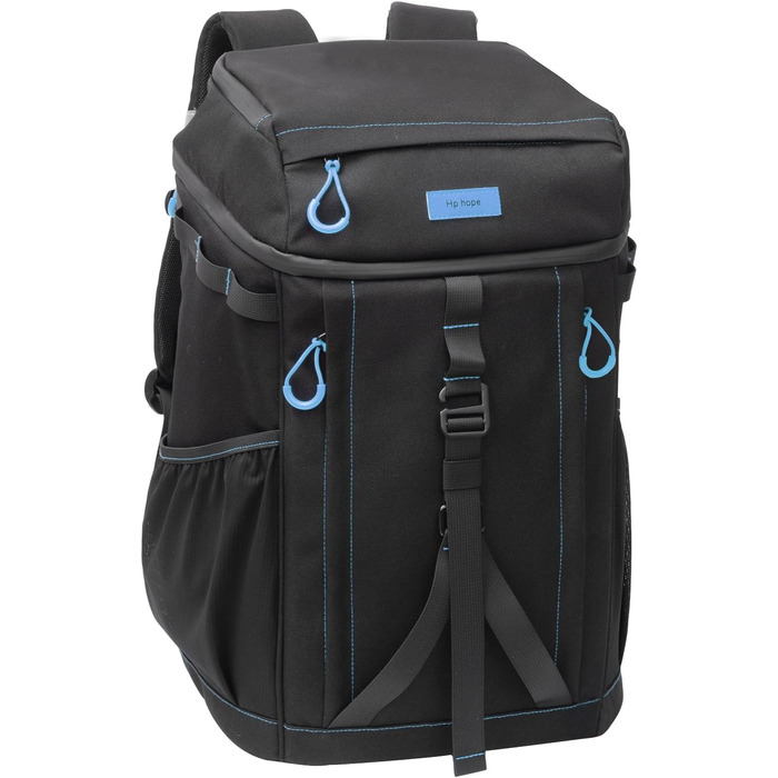 Рюкзак-холодильник HP Hope 35L, водонепроникний, ізольований, для пікніків, кемпінгу, пляжу, подорожей (Чорно-синій)