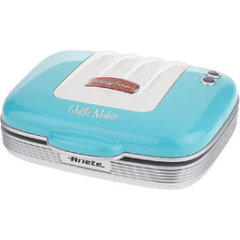 Ariete Party Time 700W Electric Waffle Maker - Non-Stick, Blue
