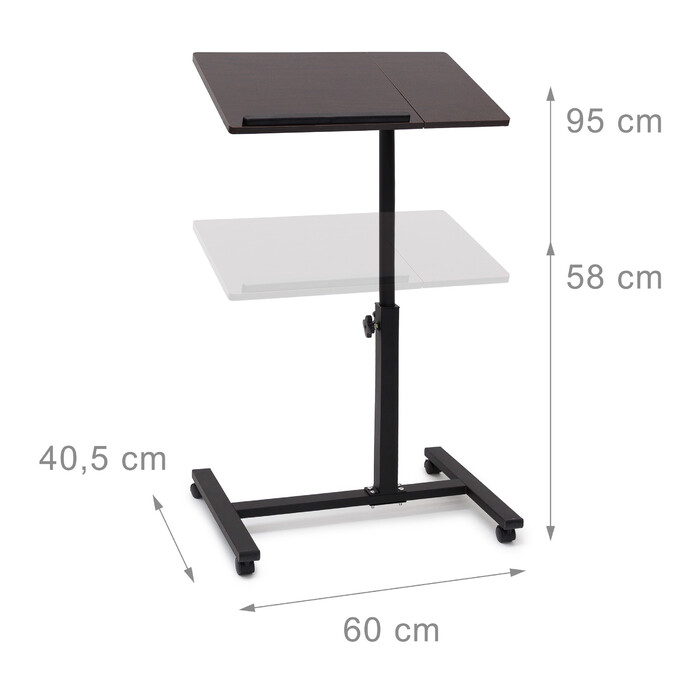 Relaxdays Adjustable Height Laptop Table Wood