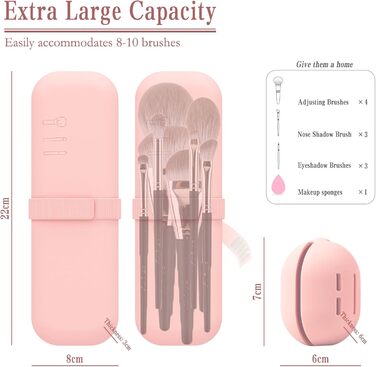 Набір для макіяжу Travel Essentials: органайзер для пензлів та кейс для Beauty Blender, рожевий