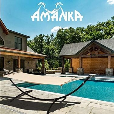 AMANKA 300x100 Hammock Stand Outdoor up to 120kg - Weather-resistant Metal Stand Hammock Stand Outdoor Swing Chair - Stand for Hammock Swing - Hammock Stand Standing Hammock