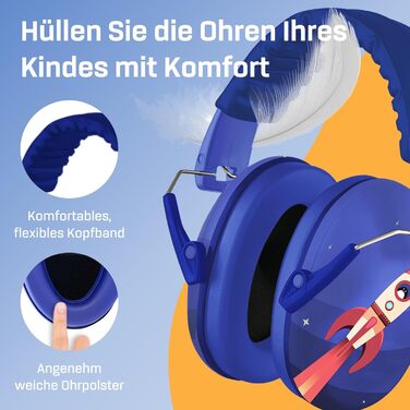 Навушники захисні Vanderfields Premium для дітей 3-12 років - звукоізоляція 33.2 dB, універсальний розмір