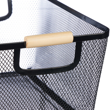 Wire Basket with Wooden Handles