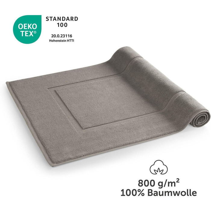 Набір килимків для ванної кімнати Blumtal Terry, 100% бавовна, 50x80 см, сірий (2 шт.), сертифікат Oeko-Tex