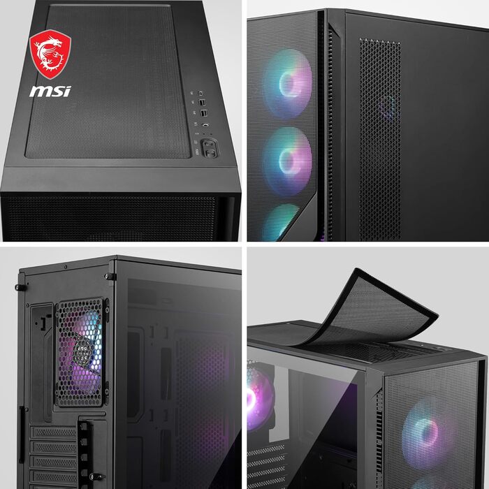 Корпус ПК MSI MAG Forge Mid-Tower: ATX, підтримка RTX 40, ARGB вентилятори, магнітні фільтри, загартоване скло, USB 3.2 Gen 1
