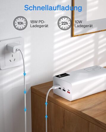 Power Bank 50000mAh: Портативний зарядний пристрій з ліхтариком та великою ємністю - 2×25000mAh