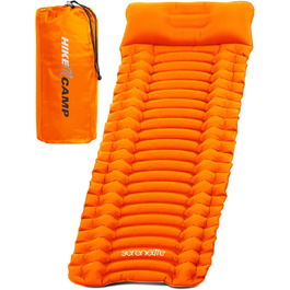 Набір для кемпінгу SereneLife: спальний килимок та спальний мішок з подушкою, водонепроникний та міцний, для походів, трекінгу та відпочинку на природі (Помаранчевий)
