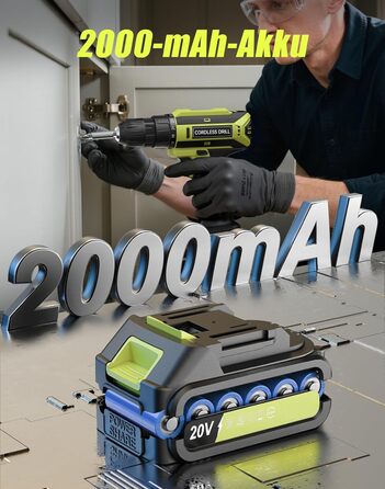 Акумуляторний шуруповерт-дрель 20V, 56 шт. в наборі, 42Nm, LED-підсвітка, для дому та ремонту