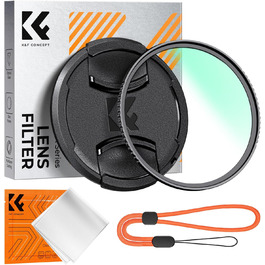 Фільтр UV K&F Concept 58mm з кришкою для об'єктива, серветкою для очищення, захисним фільтром з 18-шаровим нанопокриттям (Nano Klear)