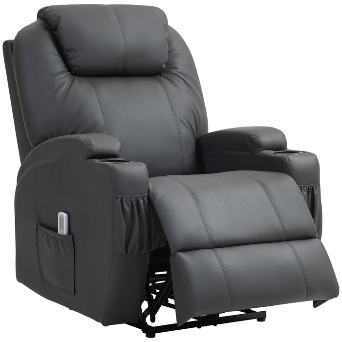 HOMCOM Recliner with Massage Function, Electric TV Recliner with Lie-Flat Function, Massage Chair with Remote Control, Cup Holder | Aosom