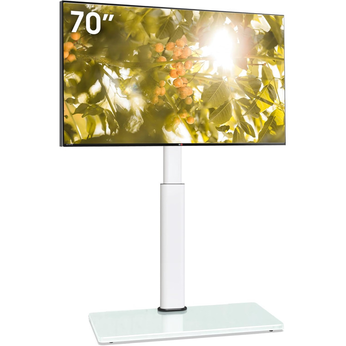 AOKCOS Adjustable TV Stand Base - Height 1350mm, Tilting & Swivel, for 32-70 inch TVs, Universal VESA 400x400, 40kg Capacity (White)